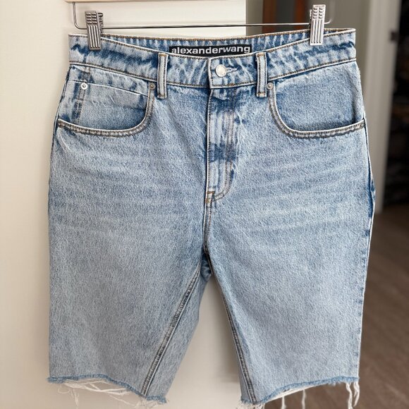 Alexander Wang  Distressed Denim Shorts - Picture 1 of 8